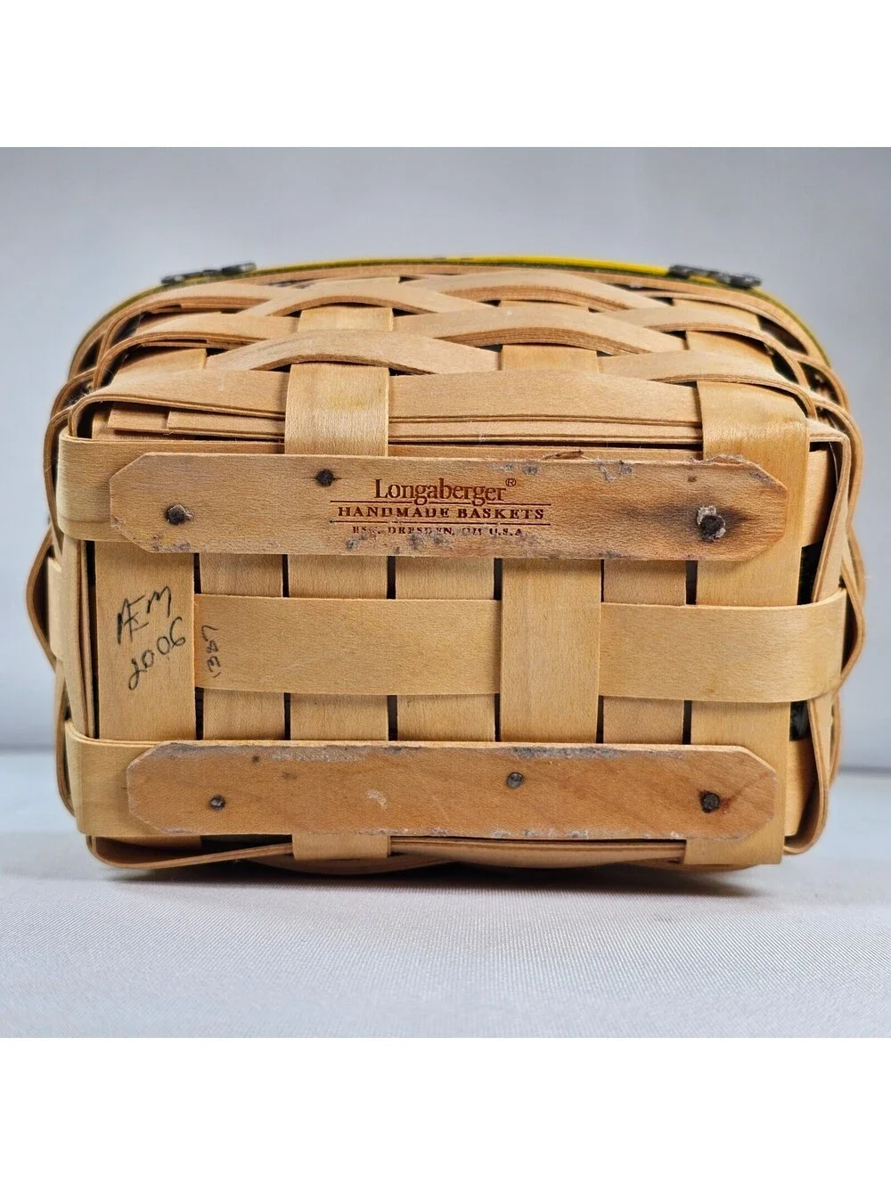 Longaberger John Deere Basket 2006 Liner Metal Tractor Tacks Handwoven 7x5x3.5